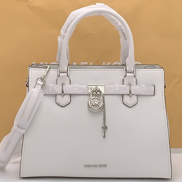 MICHAEL KORS HAMILTON MEDIUM SATCHEL COLOR: OPTIC WHITE NWT - Picture 12 of 16
